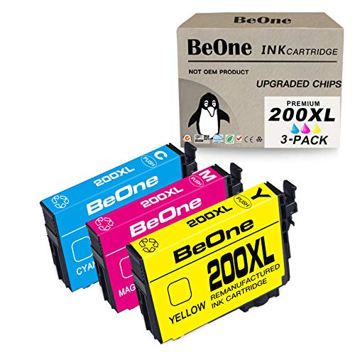 BeOne Remanufactured Ink Cartridge Replacement for Epson 200XL T200XL for Expression Home XP-200 XP-300 XP-310 XP-400 XP-410 Workforce WF-2520 WF-2530 WF-2540 Printer (1 Cyan, 1 Magenta,1 Yellow)