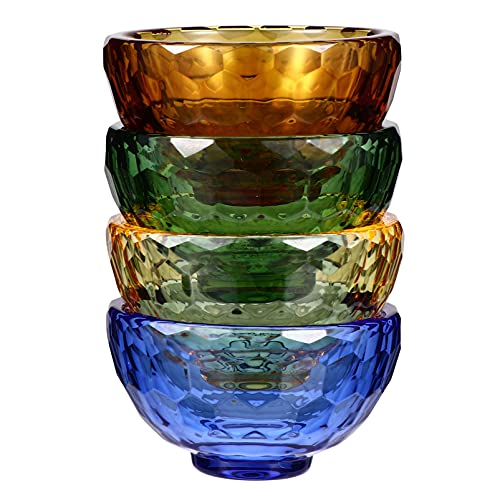 BESPORTBLE 4pcs Crystal Holy Water Bowl Buddhist Tibetan Water Offering Bowl