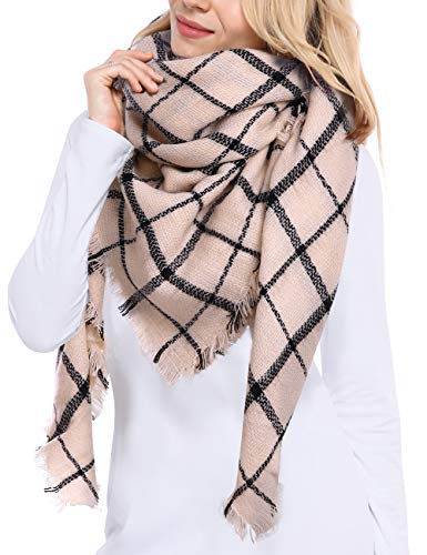 Bess Bridal Women's Plaid Blanket Winter Scarf