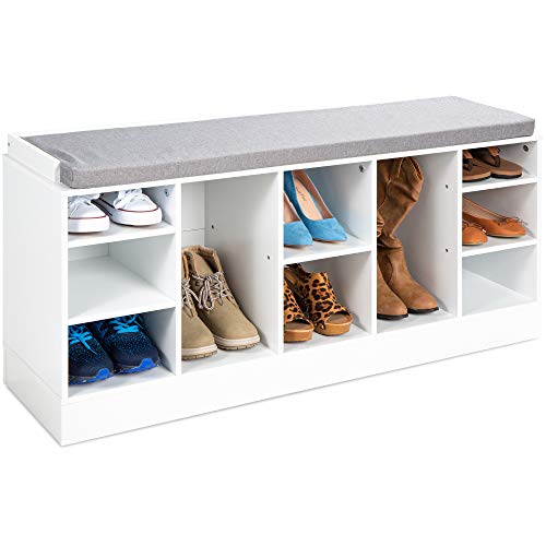 Best Choice Products 46in Multifunctional Shoe Rack Bench
