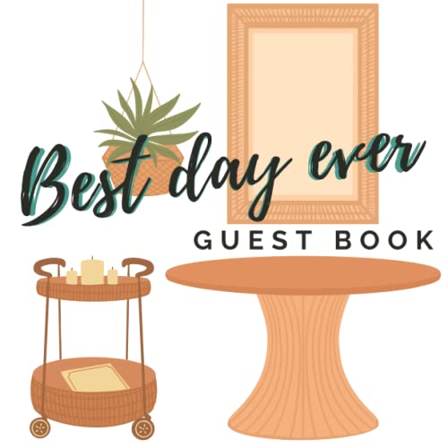 Best Day Ever Guest Book with Rattan Furniture Cover