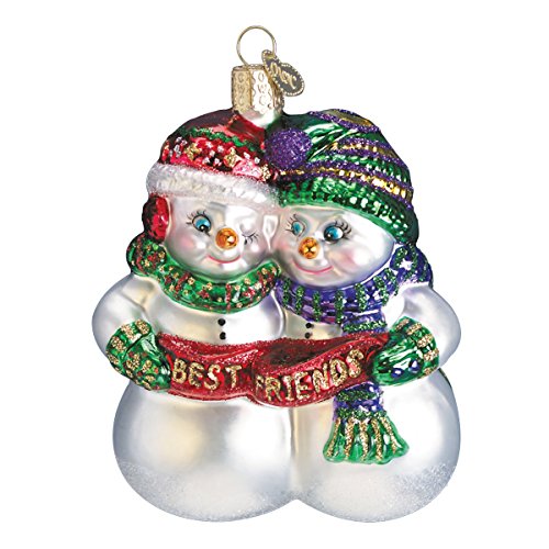 Best Friends Snowman Glass Blown Ornaments