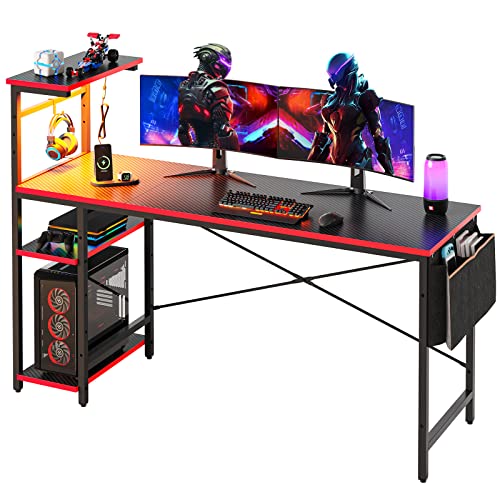 Bestier Gaming Desk with Shelves - Enhance Your Gaming Area