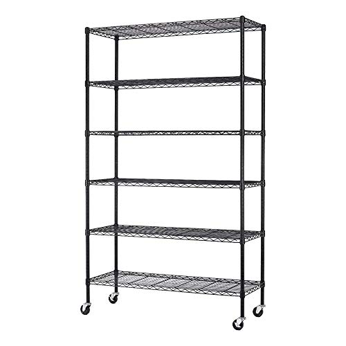 BestMassage 72"x48"x18" Wire Shelving Unit with Wheels