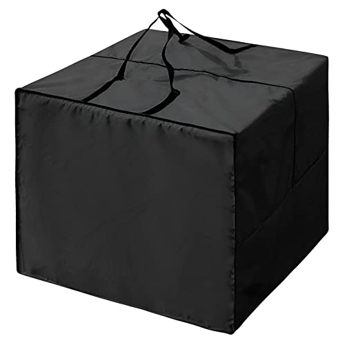 Bicherub Patio Cushion Storage Bag Square, Outdoor Furniture Seat Cushions Storage Bag with Zipper and Handles, (32 L x 32 W x 24 H) inch, Black