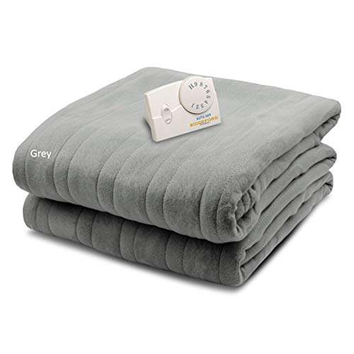 Biddeford Blankets Comfort Knit Electric Heated Blanket Twin (Grey)