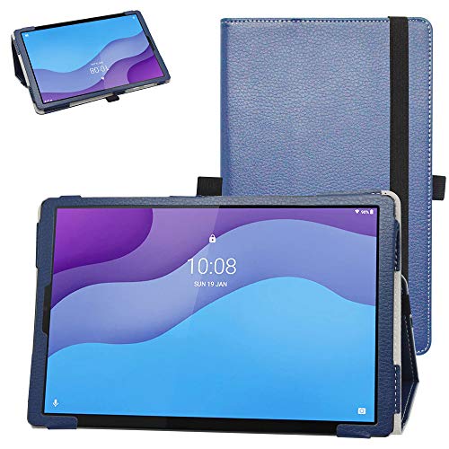 Bige for Lenovo Tab M10 HD (2nd Gen) Case,PU Leather Folio 2-Folding Stand Cover for 10.1" Lenovo Tab M10 HD (2nd Gen) TB-X306X /New Barnes & Noble Nook 10 HD Tablet,Dark Blue