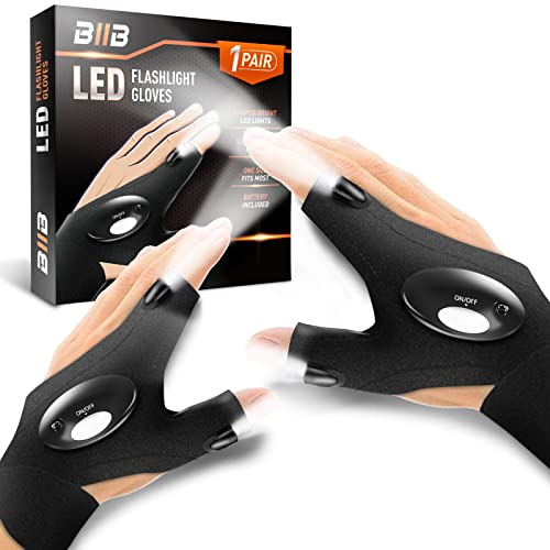 BIIB Gifts for Men, LED Flashlight Gloves