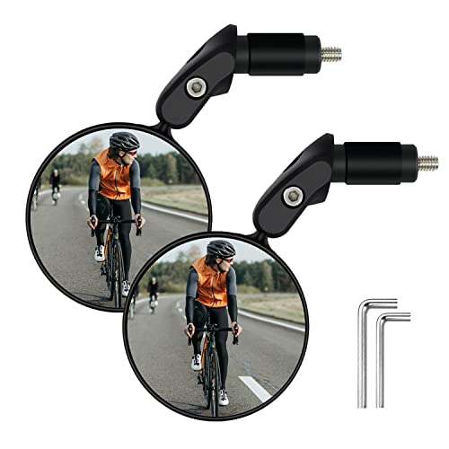 Bike Mirror, 2 Pcs 360˚ Rotatable Bar End Bicycle Mirrors