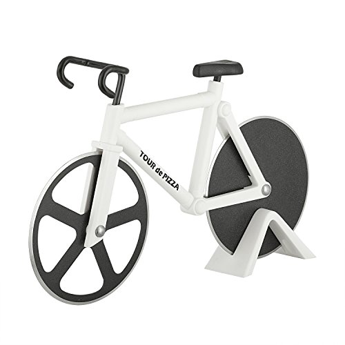 Bike Pizza Cutter - Dual Stainless Steel Wheels - Unique Kitchen Gadget