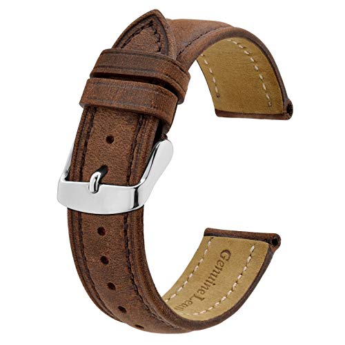 BISONSTRAP Leather Watch Strap 20mm, Brown