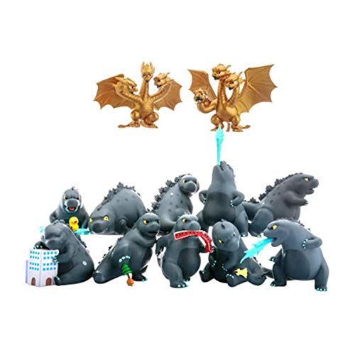 BJOOLOOK 12 Full Set Q Version of Godzilla Ornaments King of Monsters Movie Peripheral Toys Doll Model Gifts