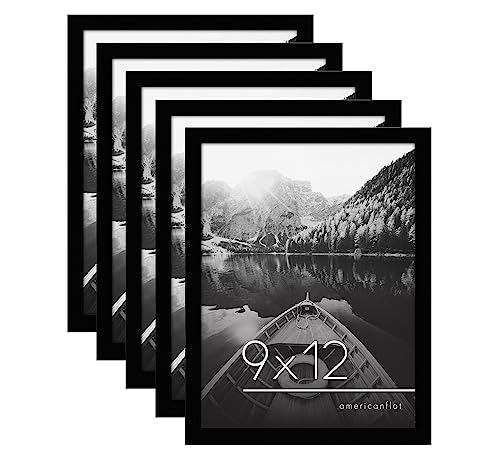 Black 9x12 Picture Frame Set of 5 - Gallery Wall Decor