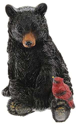 Black Bear and Cardinal Friend Figurine