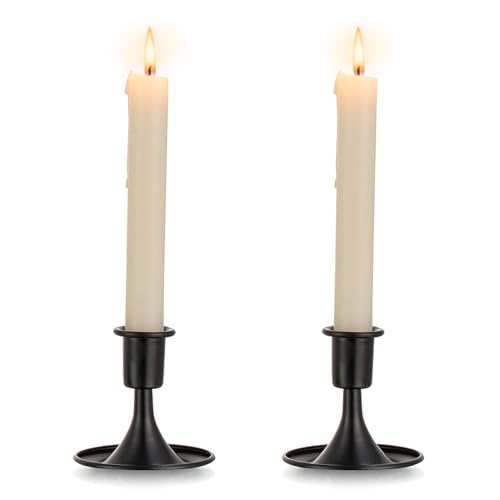 Black Candlestick Candle Holders Set of 2