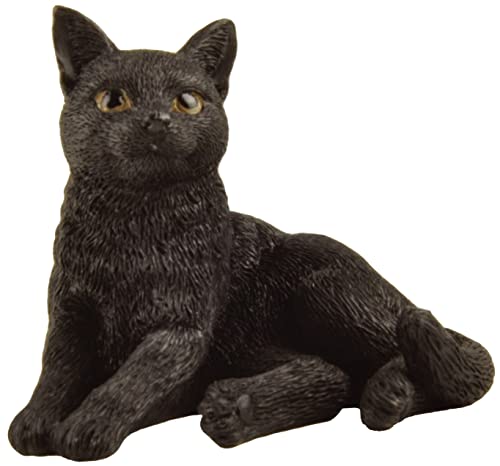 Black Cat Lounging Figurine