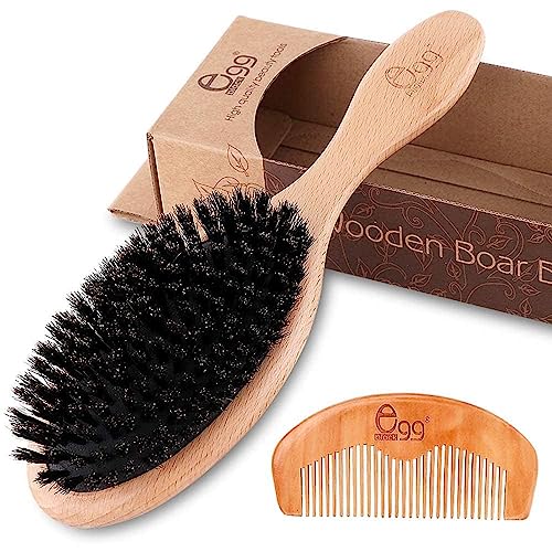 BLACK EGG Boar Bristle Hair Brush Set