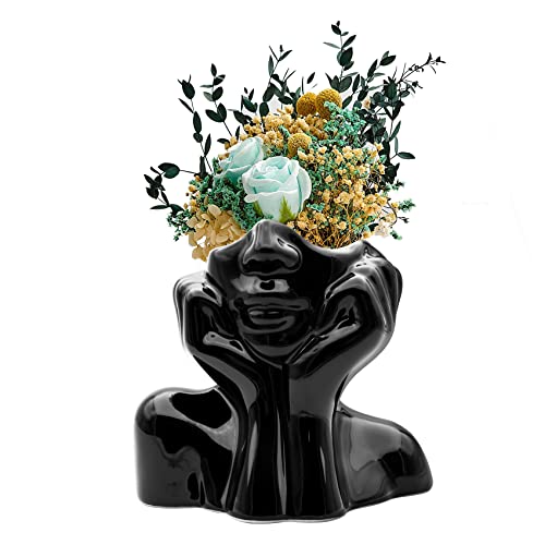 Black Female Form Face Vase
