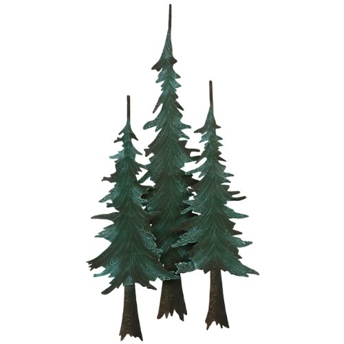 Black Forest Décor Metal Pine Tree Wall Sculpture