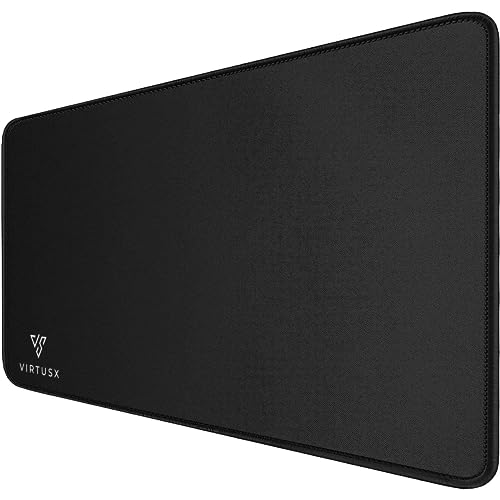 Black Gaming Mouse Pad with Stitched Edges