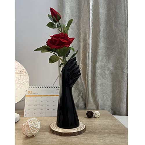 Black Hand Shaped Decorative Vase