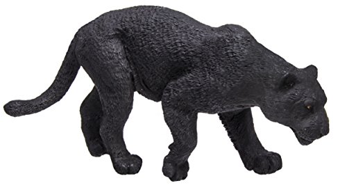 Black Jaguar Figurine - Hand-Painted, Lifelike 4" Model Figure - Fun Educational Toy