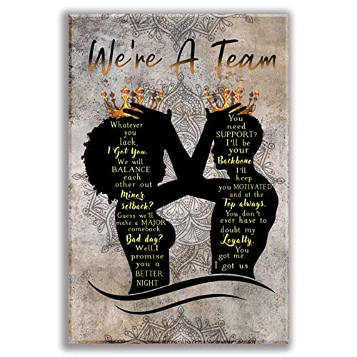 Black King And Queen Inspirational Quotes Wall Art