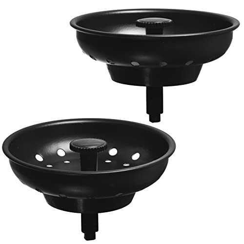 Black Kitchen Sink Strainer and Stopper Combo Basket Replacement