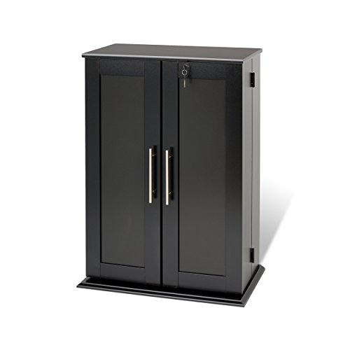 Black Media Storage Cabinet with Shaker Doors