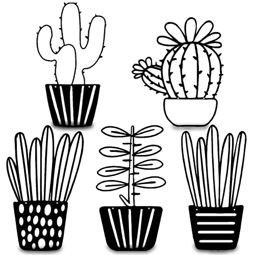 Black Metal Cactus Wall Decor