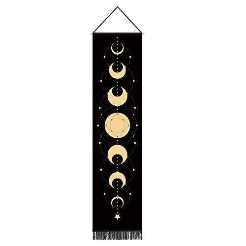 Black Moon Phase Tapestry Wall Hanging