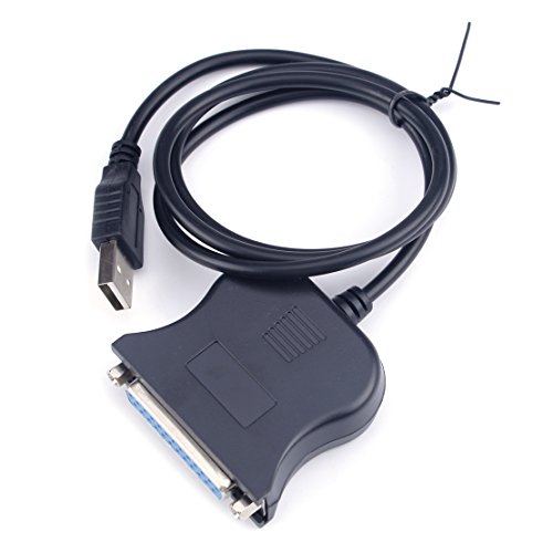 Black PC LPT Parallel Printer Cable Adapter