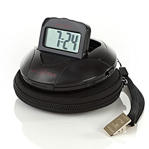 Black Portable Loud Vibrating Alarm Clock - Wake with a Shake