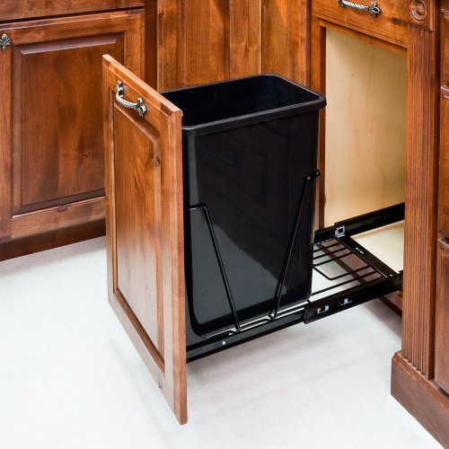 Black-Single Pull-Out Waste Container System