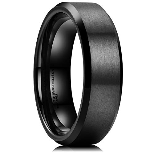 Black Tungsten Wedding Band Ring