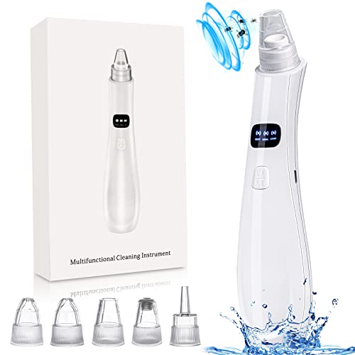 Blackhead Remover Vacuum,Upgraded Blackhead Remover with 3 Suction Power 5 Scution Heads and USB Rechargeable,LED Screen Black Head Extractions Tool for Women & Men