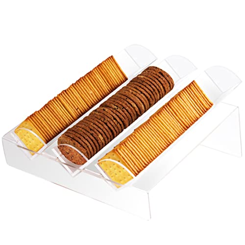 BLBYHO Acrylic Cracker Tray, Acrylic Cookie Display Tray, Cookie Stand for Display with 3 Slots
