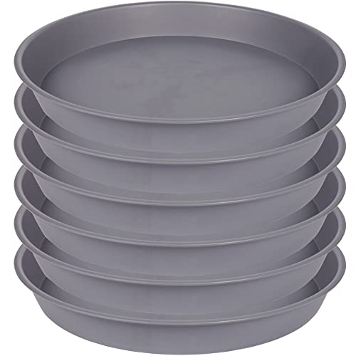Bleuhome 6 Pack Planter Saucer Tray Gray