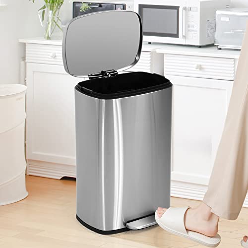 BLKMTY 13 Gallon Stainless Steel Trash Can