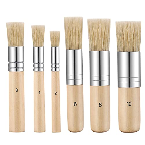 BLMHTWO Wooden Bristle Stencil Brushes Set