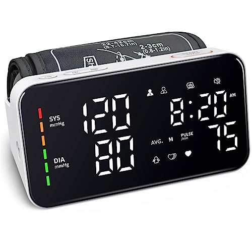 Blood Pressure Monitor Rechargeable Upper Arm BP Monitor Cuff LED Display Blood Pressure Machine Voice Broadcasting Home Use Digital Blood Pressure Monitor Includes Charging Cord