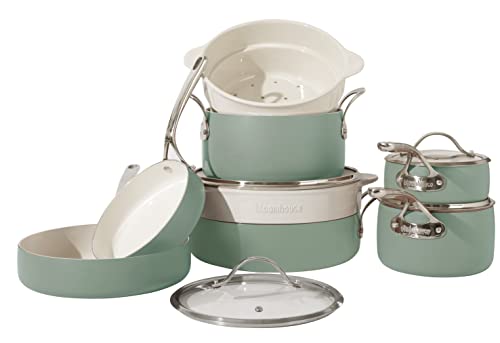 Bloomhouse Cookware Set with Non-toxic Ceramic Interior
