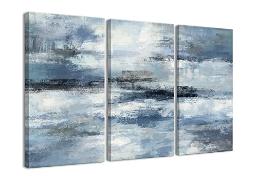 Blue and Grey Abstract Wall Art