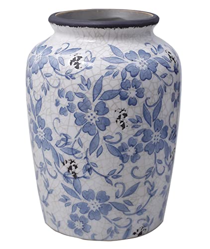 Blue and White Ceramic Vase for Home Decor