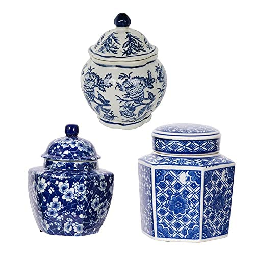 Blue and White Porcelain Ginger Jars for Home Decor