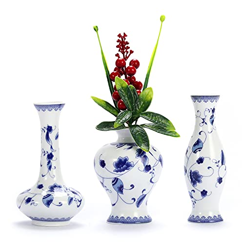 Blue and White Porcelain Vase Set