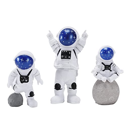 Blue Astronaut Figurines Ornaments - Space Themed Cake Decor