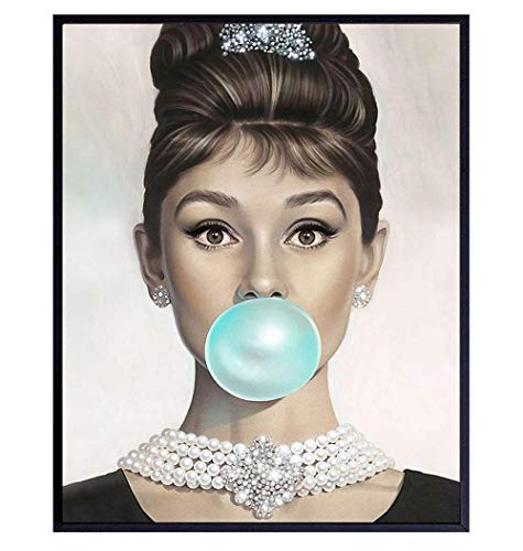 Blue Audrey Hepburn Poster