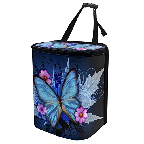 Blue Butterfly Car Trash Can