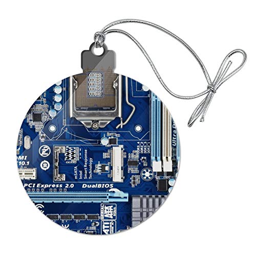 Blue Computer Motherboard Christmas Ornament